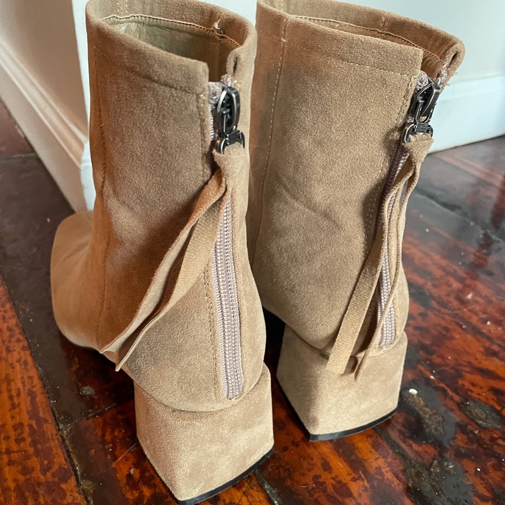 The Kadee - Tan Booties - Square Toe Block Heel - image 5